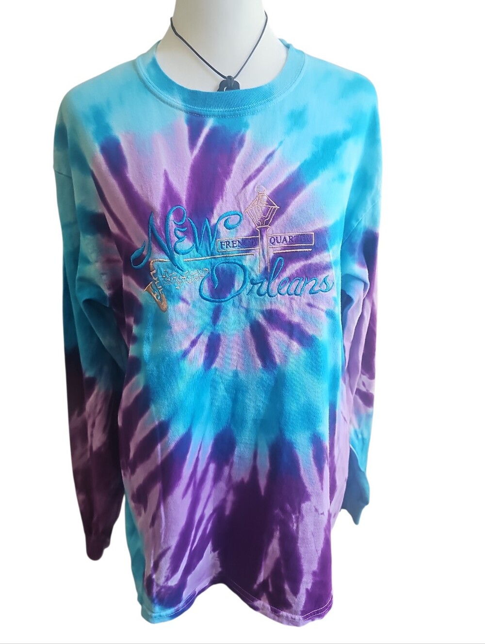 Colortone Tie Dye New Orleans Destination Graphic Long Sleeve Large